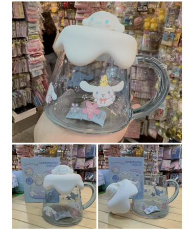 Cinnamoroll 玉桂狗  雪山玻璃杯 連 矽膠杯蓋