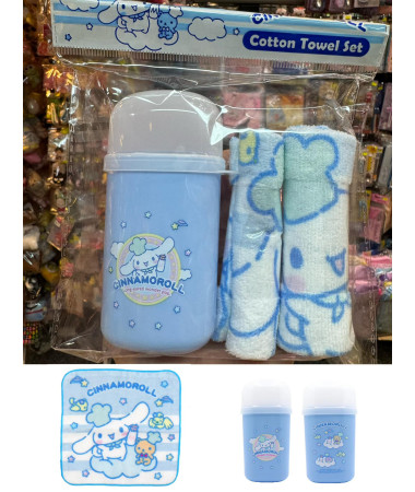 Cinnamoroll 玉桂狗 毛巾筒 毛巾 2條及毛巾筒