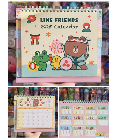 Line Friends 2025 年座枱月曆