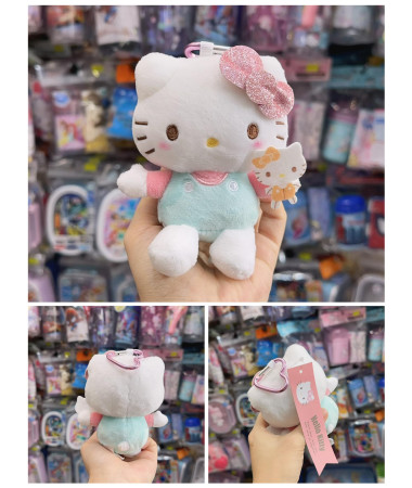 Hello Kitty 毛公仔匙扣連心心爬山扣